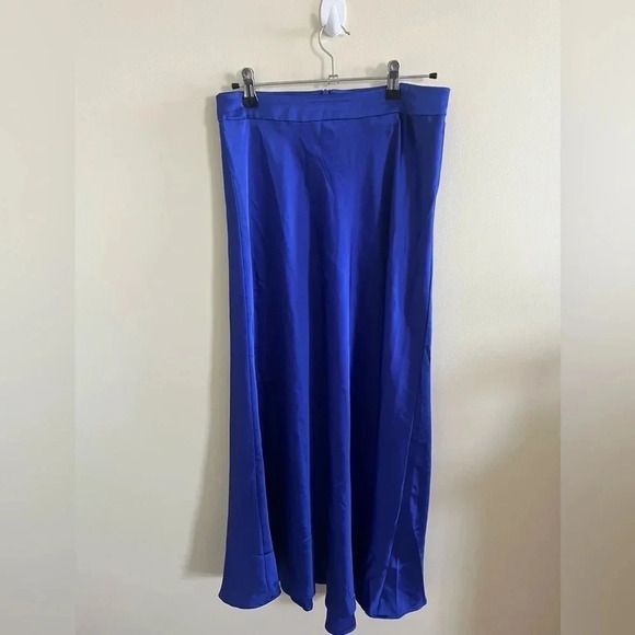 Sincerely Jules Royal Blue Long Satin Skirt Size Medium Holidays NYE‎ Party Bam - Picture 1 of 7